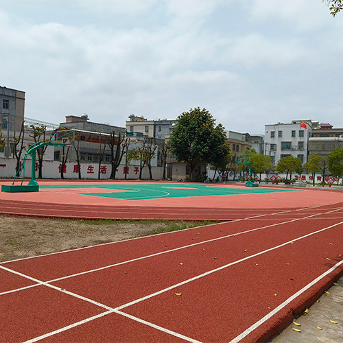 汕头潮阳城南沧洲小学透气型跑道和丙烯酸球场